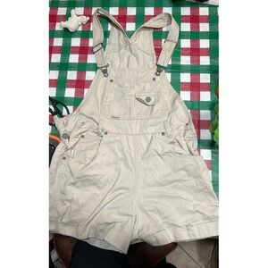 Squeeze Jeans Women's Short Overalls Sz m white